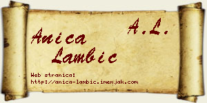Anica Lambić vizit kartica